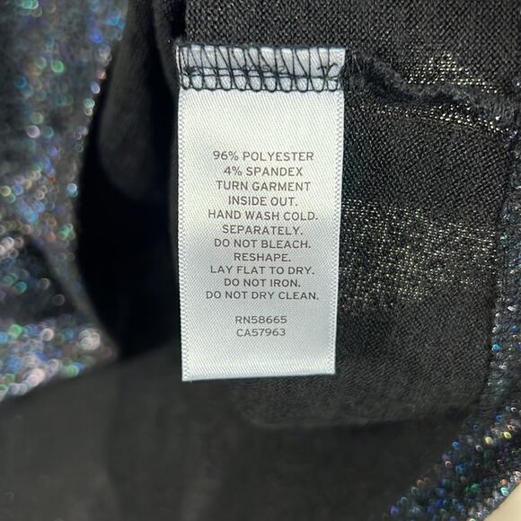 Nordstrom T-Shirt Girls L Black Sparkly Oversized High Low Retro Kidcore Tween - Picture 5 of 5